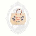 Viva La Beach Canvas Tote Bag with Flamingo & Palm Tree Design
