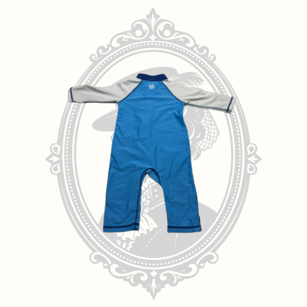 Voskinz UPF 50+ Baby Sun Suit One Piece Rash Guard Blue & Gray 12–18 Months