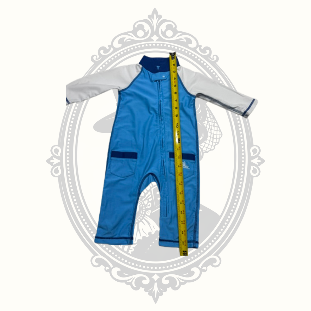 Voskinz UPF 50+ Baby Sun Suit One Piece Rash Guard Blue & Gray 12–18 Months