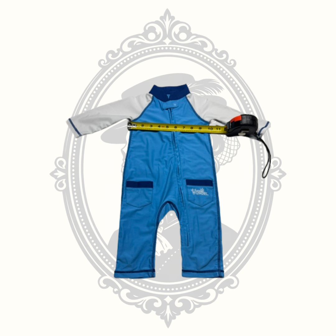 Voskinz UPF 50+ Baby Sun Suit One Piece Rash Guard Blue & Gray 12–18 Months