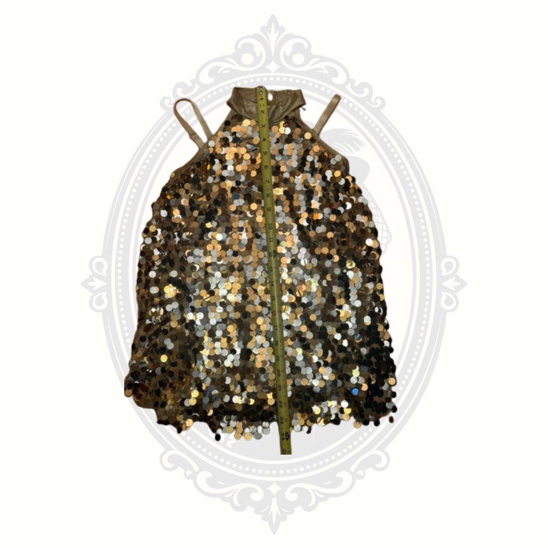 Weissman Gold Sequin Dance Costume Child Medium Performance Dress