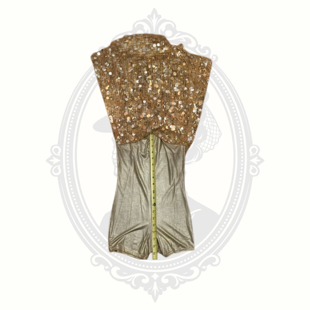 Weissman Gold Sequin Dance Costume Child Medium Performance Dress