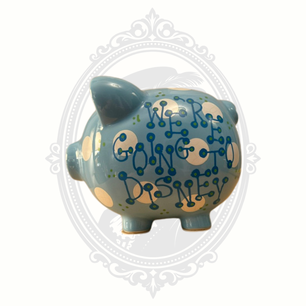 Our Name Is Mud "We're Going to Disney" Blue Ceramic Piggy Bank – Enesco