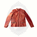 Women's Genuine Leather Oxblood Moto Jacket Size L Quilted YKK Zippers