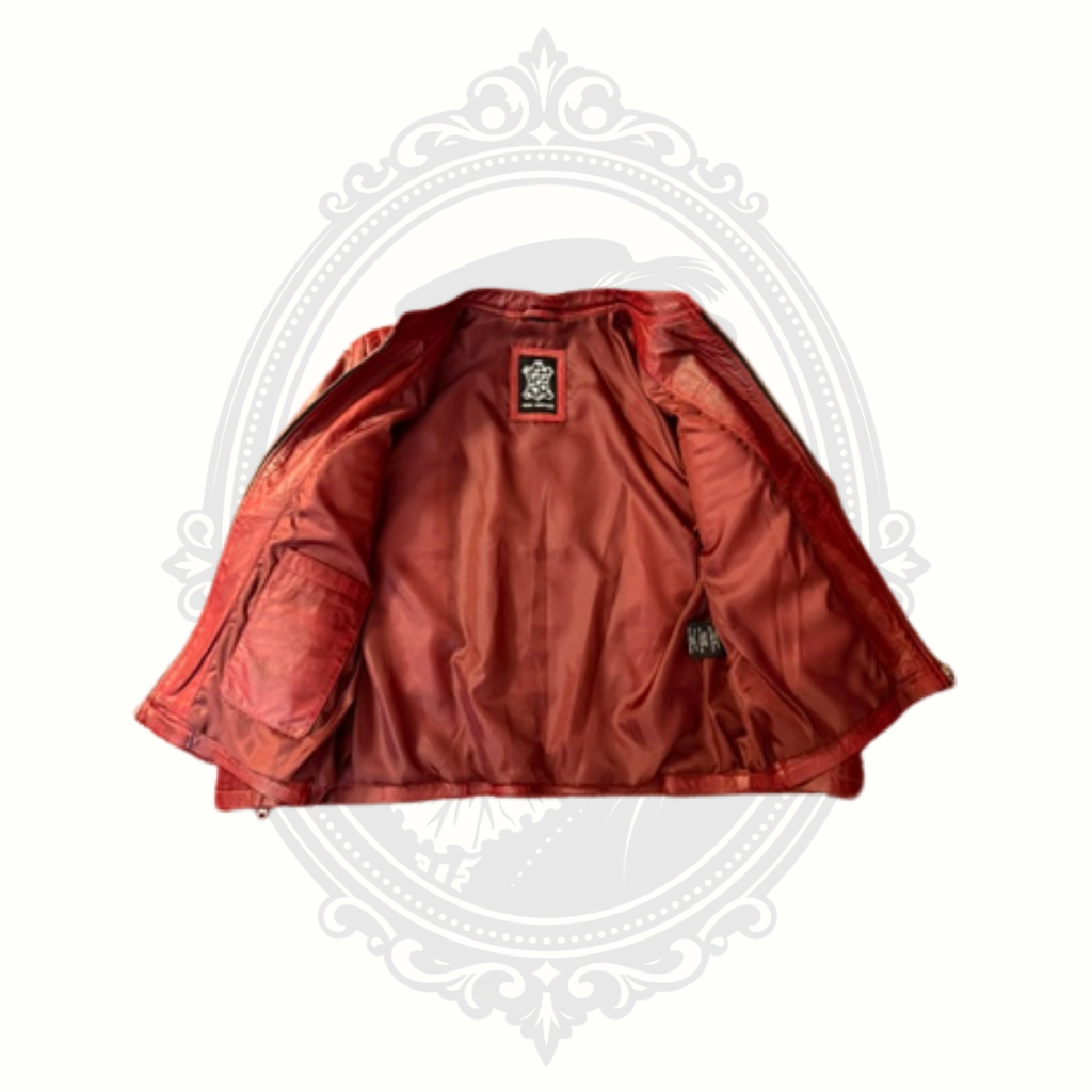 Women's Genuine Leather Oxblood Moto Jacket Size L Quilted YKK Zippers