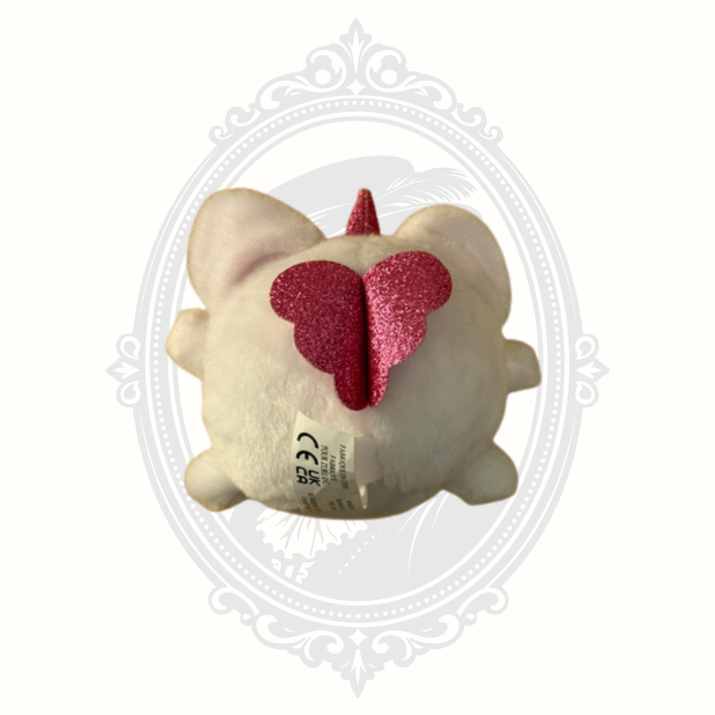 ZURU Rainbocorns White Unicorn Mini Plush Pink Glitter Wings Heart Candy Plush Toy