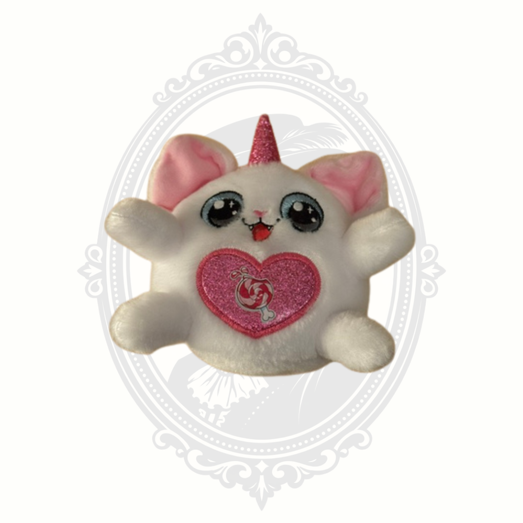 ZURU Rainbocorns White Unicorn Mini Plush Pink Glitter Wings Heart Candy Plush Toy