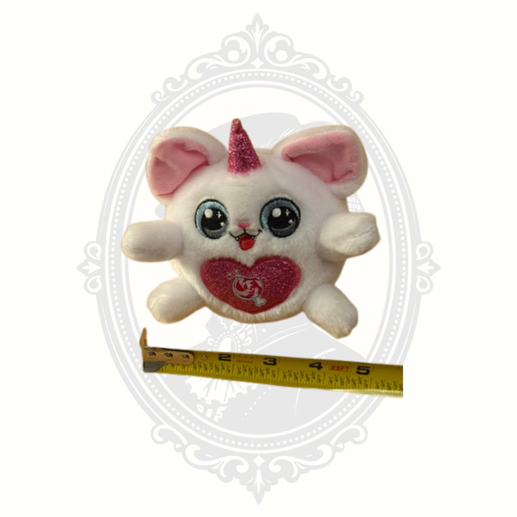 ZURU Rainbocorns White Unicorn Mini Plush Pink Glitter Wings Heart Candy Plush Toy