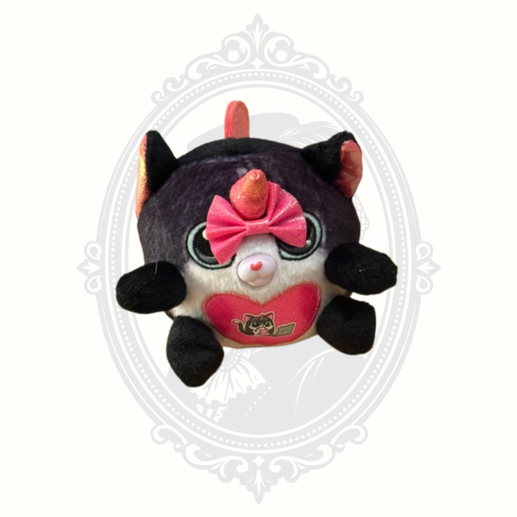 ZURU Rainbocorns Puppycorn Black Kitty Unicorn Mini Plush – Pink Bow & Laptop Heart