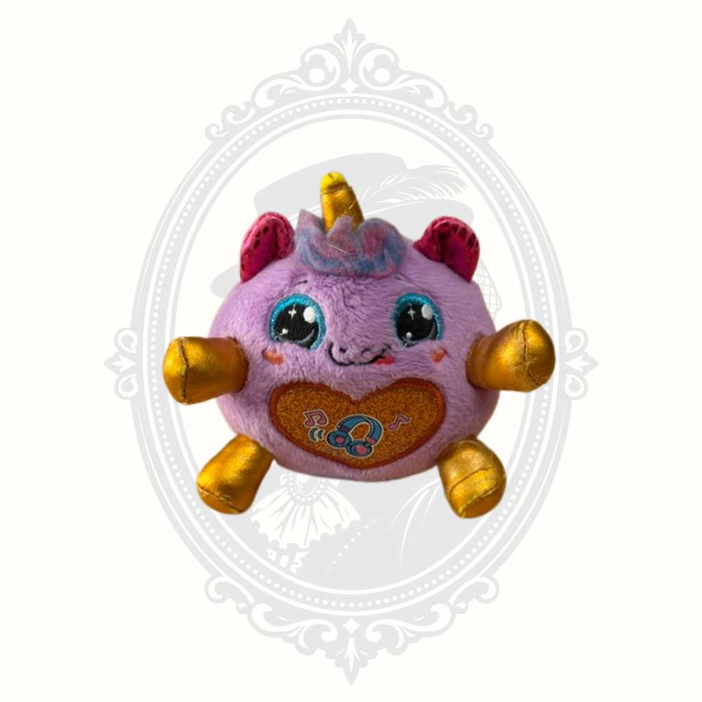 ZURU Rainbocorns Purple Unicorn Mini Plush Gold Wings Music Heart Collectible Toy