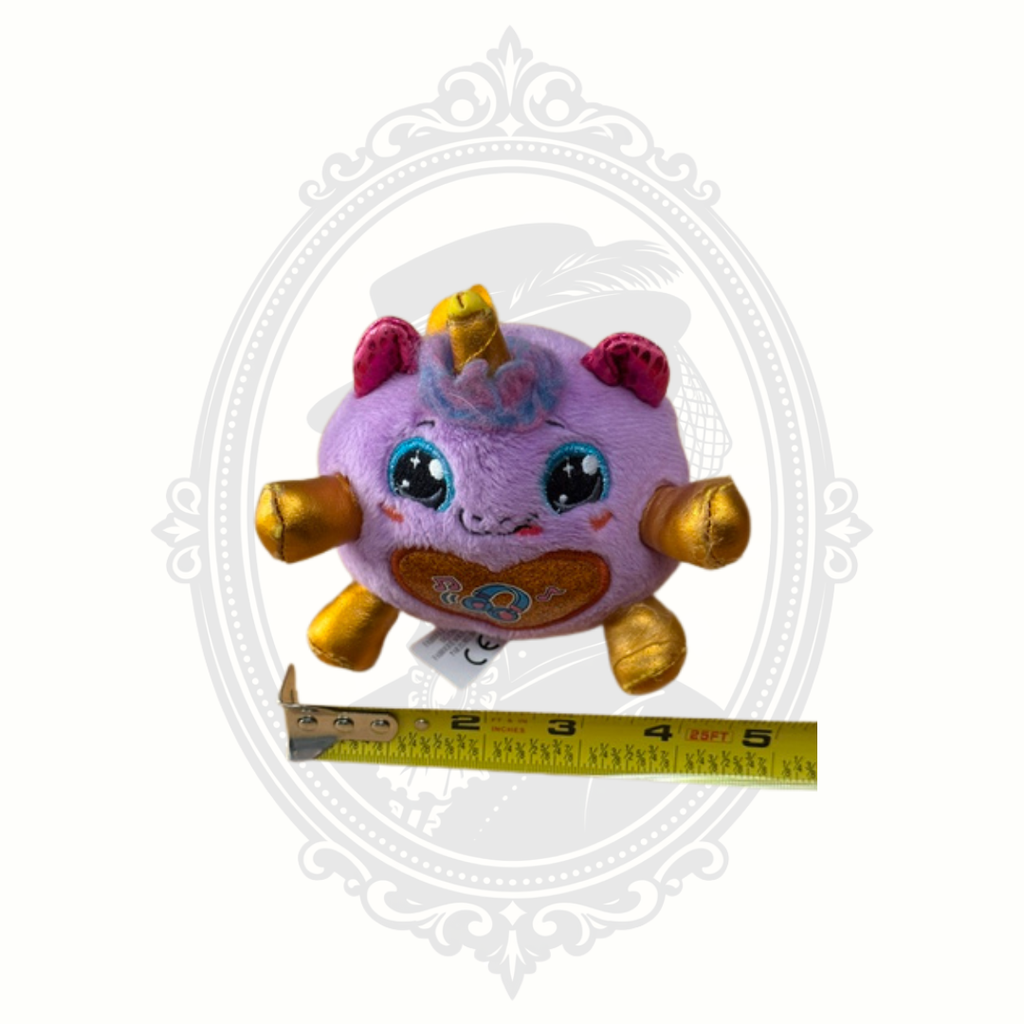 ZURU Rainbocorns Purple Unicorn Mini Plush Gold Wings Music Heart Collectible Toy