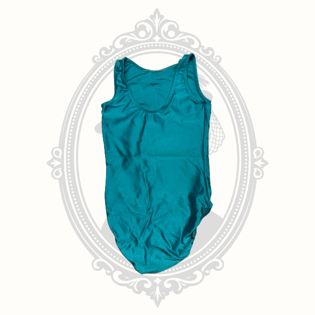 Zone Gymnastics Leotard Girls YS Teal Rhinestone Dreams Sleeveless Dance Cheer