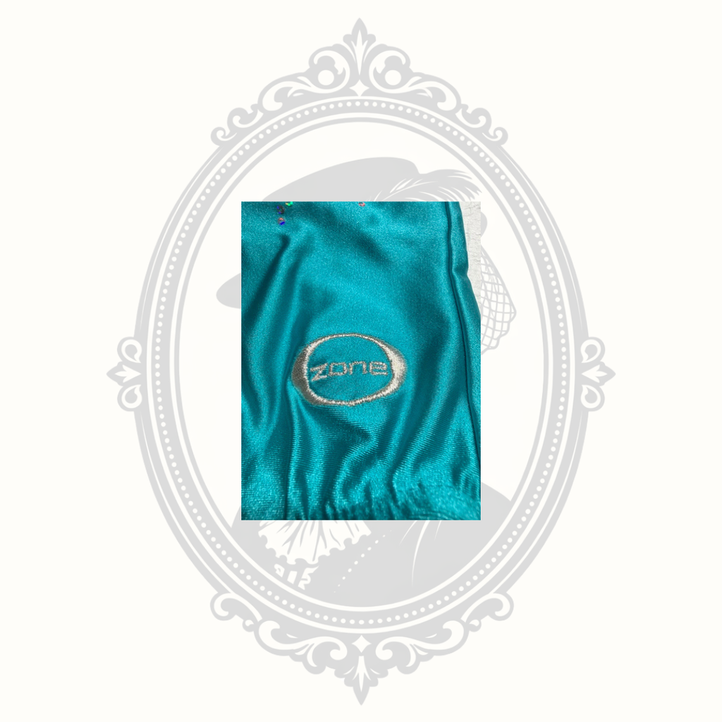 Zone Gymnastics Leotard Girls YS Teal Rhinestone Dreams Sleeveless Dance Cheer