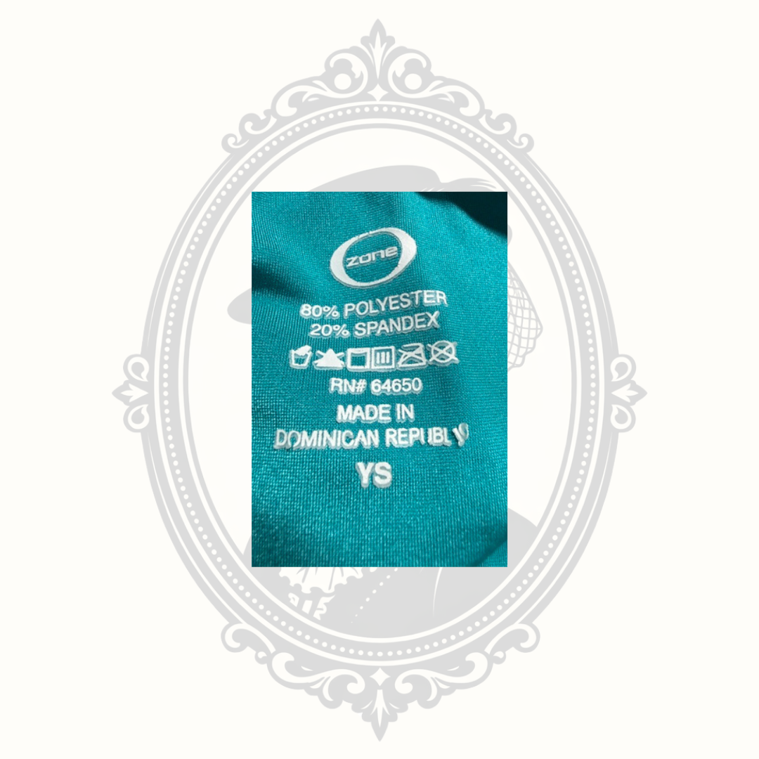 Zone Gymnastics Leotard Girls YS Teal Rhinestone Dreams Sleeveless Dance Cheer