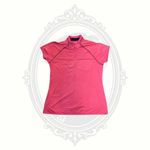 Adidas Golf Puremotion pink quarter zip polo womens medium front view