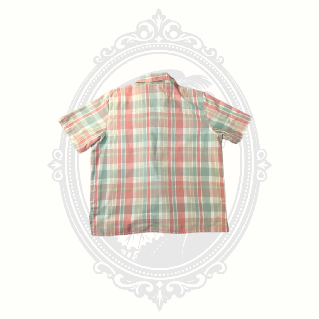 Alfred Dunner Petite Pastel Plaid Button Front Shirt Short Sleeve Women's Shirt