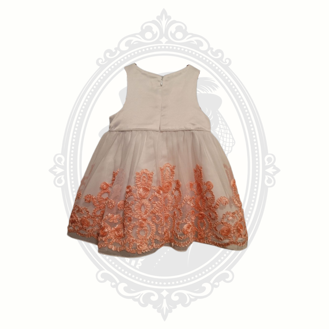 american princess dress American Princess 24M Toddler Dress Ivory Peach Embroidered Tulle