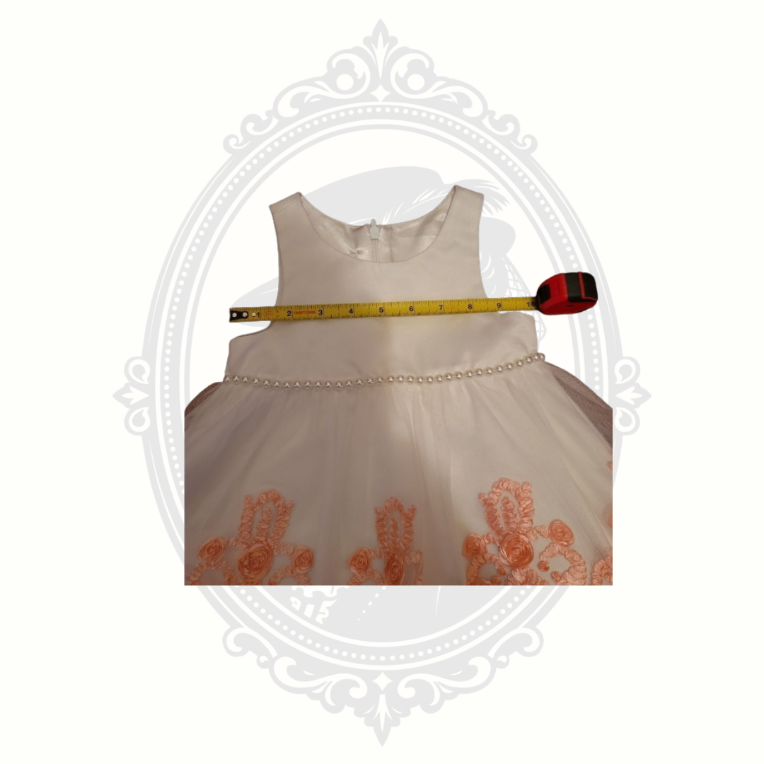 Toddler dress front with chest measurement shown