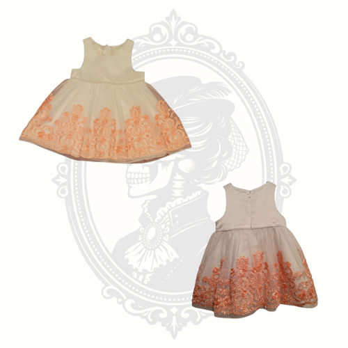 Front and back collage of toddler formal dress