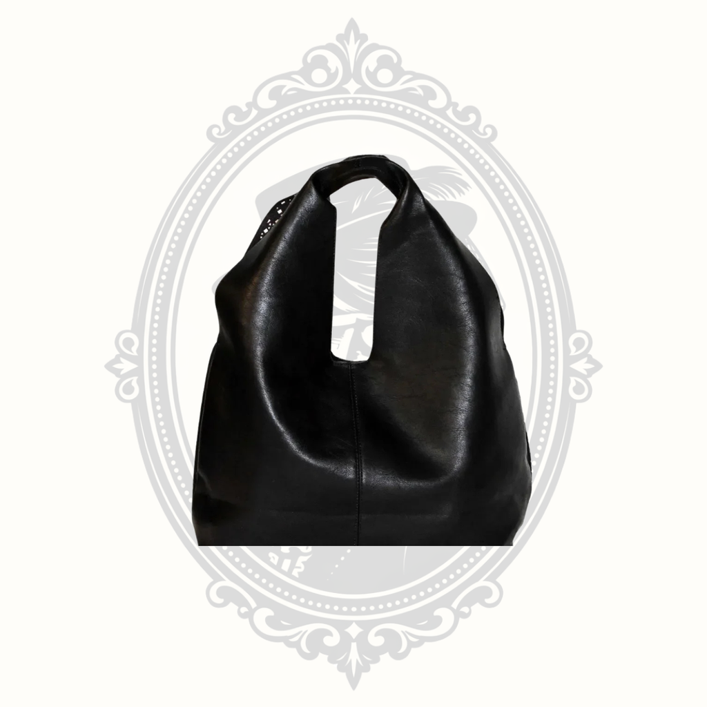 Ampere Ana Black Laser Cut Vegan Leather Hobo Bag with Crossbody Pouch
