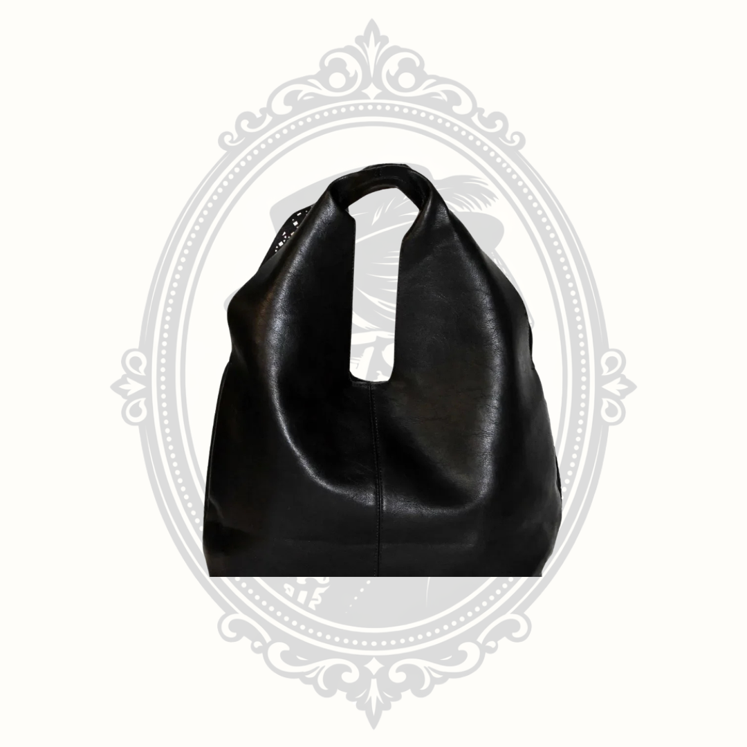Ampere Ana Black Laser Cut Vegan Leather Hobo Bag with Crossbody Pouch