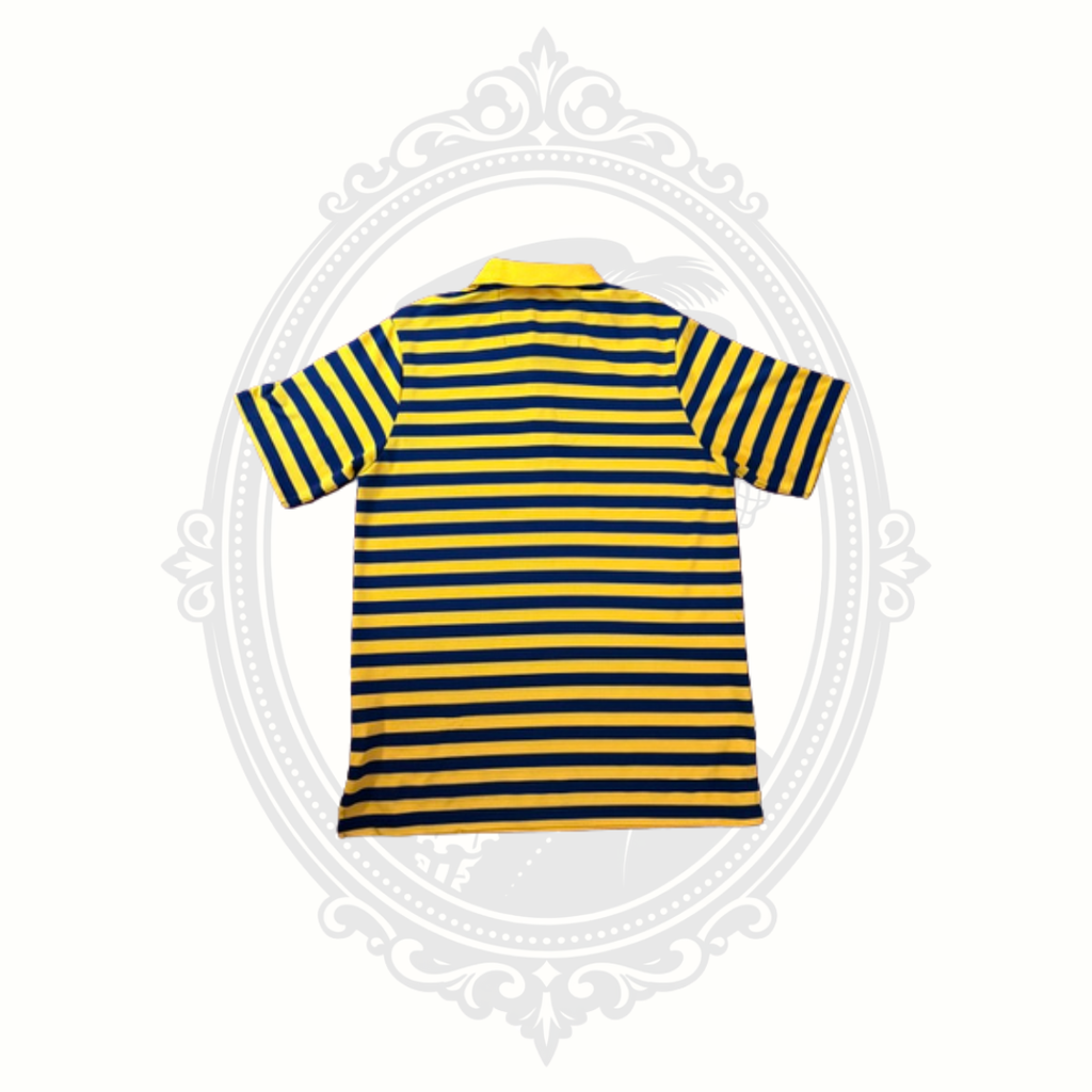 Antigua Men's Orange & Navy Striped Performance Golf Polo Shirt Size Large