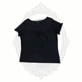 Apostrophe Woman Women's Black Tie Front Stretch Knit Top Size 16/18W