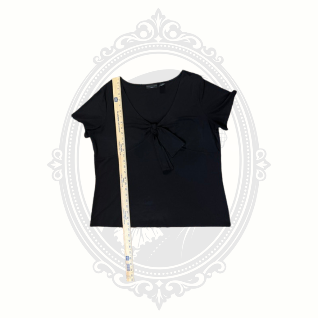Apostrophe Woman Women's Black Tie Front Stretch Knit Top Size 16/18W
