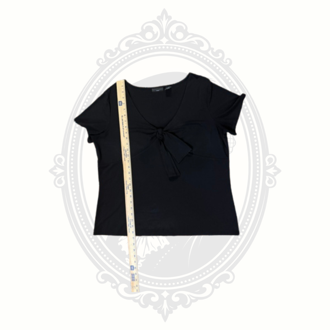 Apostrophe Woman Women's Black Tie Front Stretch Knit Top Size 16/18W