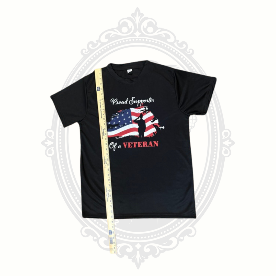 Armored Sportswear Proud Supporter of a Veteran Tee Men's Large Black Patriotic Shirt