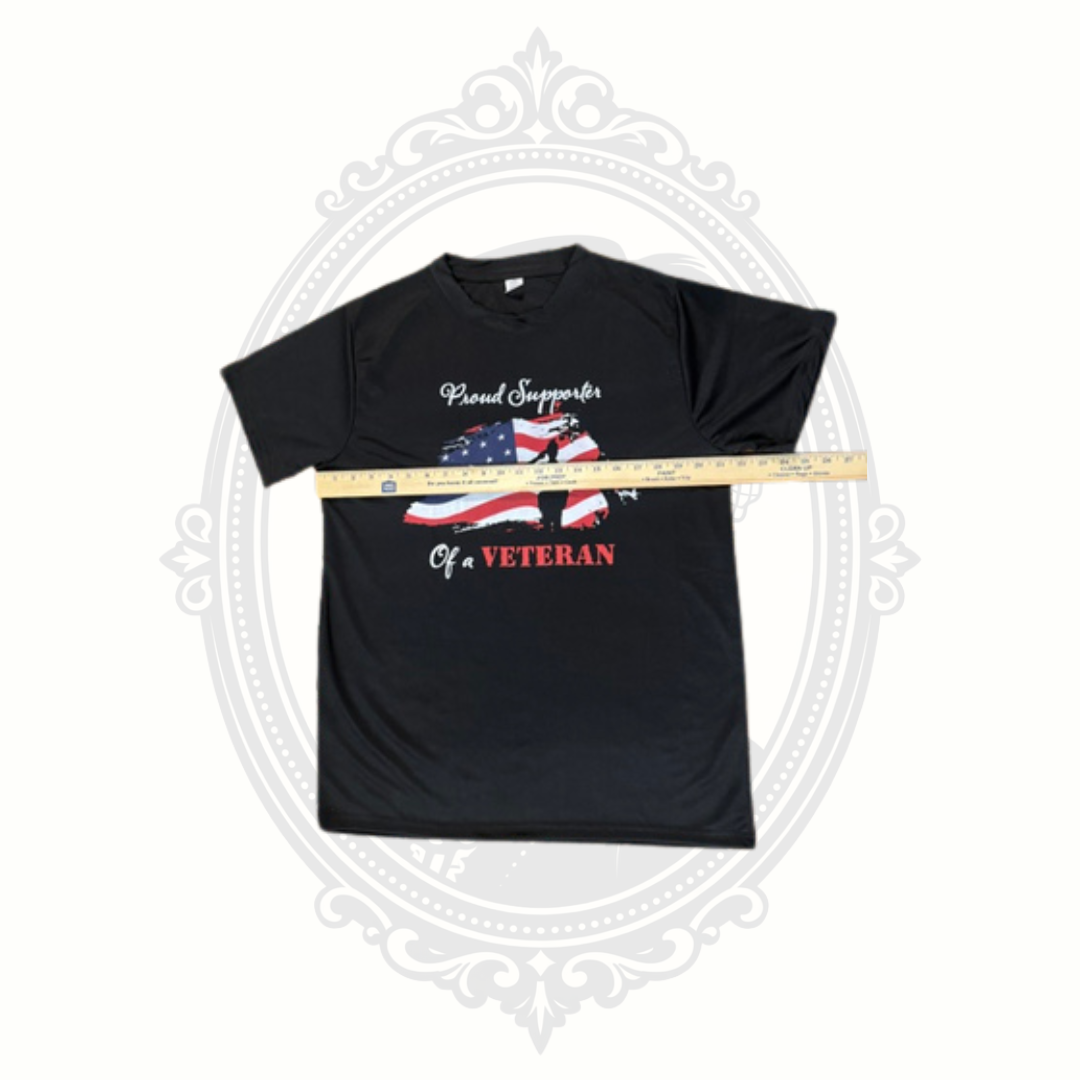 Armored Sportswear Proud Supporter of a Veteran Tee Men's Large Black Patriotic Shirt