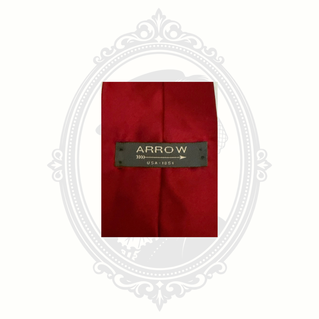 Arrow USA 1851 100% Silk Burgundy Wine Red Men's Necktie Made in USA