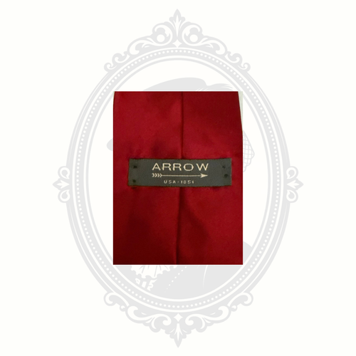 Arrow USA 1851 100% Silk Burgundy Wine Red Men's Necktie Made in USA