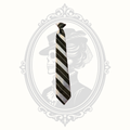 Austin Manor Black Gray Striped Silk Blend Necktie Made in USA