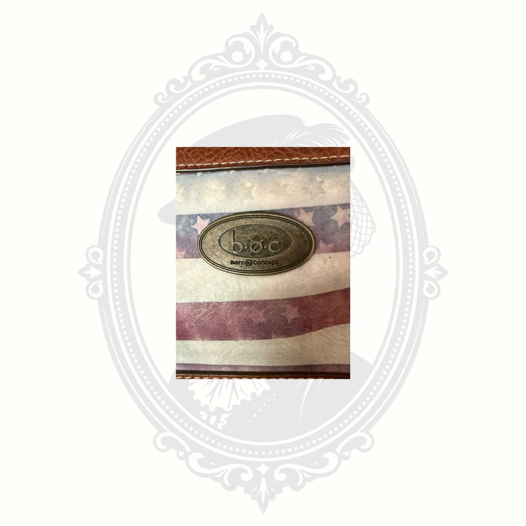 b.o.c. American Flag Crossbody Purse Distressed USA Print Brown Shoulder Bag