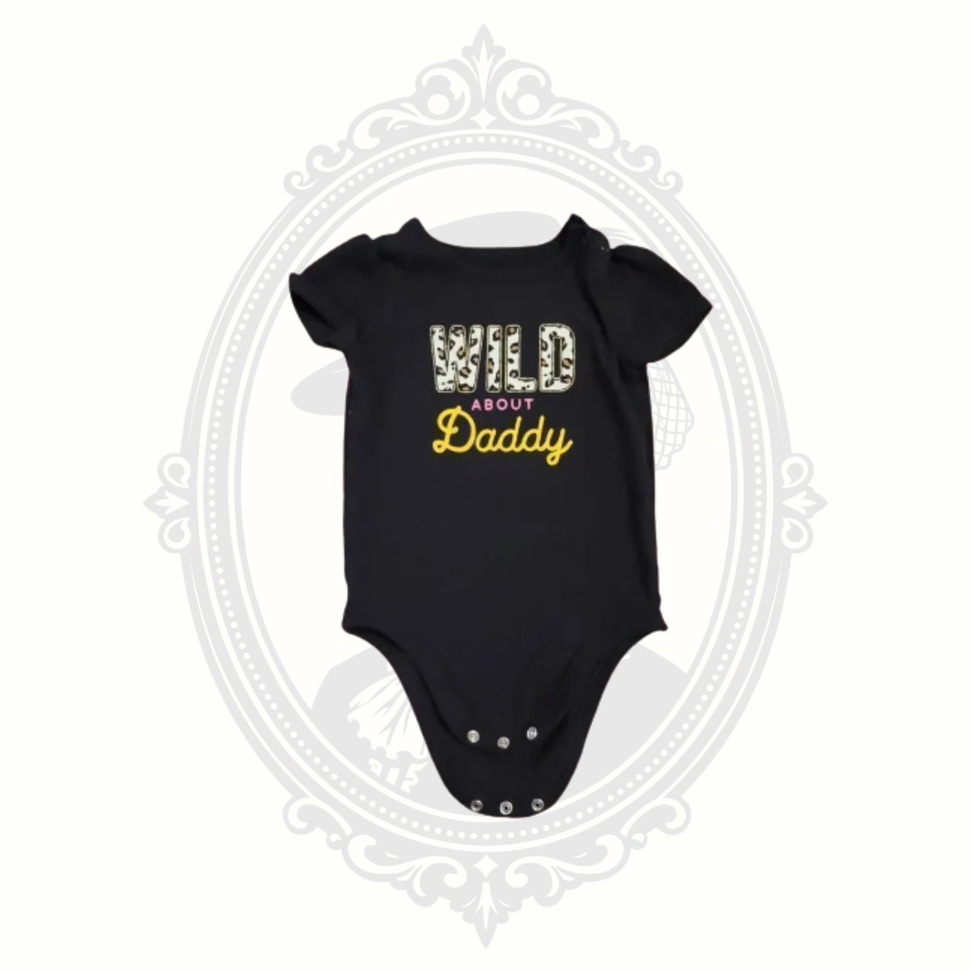 baby black onesie wild about daddy 24 months front view garanimals