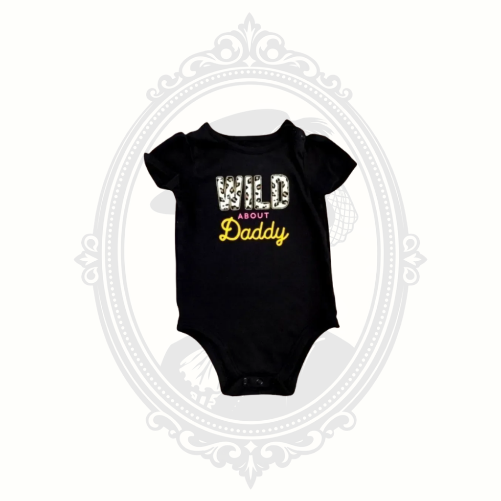 baby black onesie wild about daddy 24 months front view garanimals