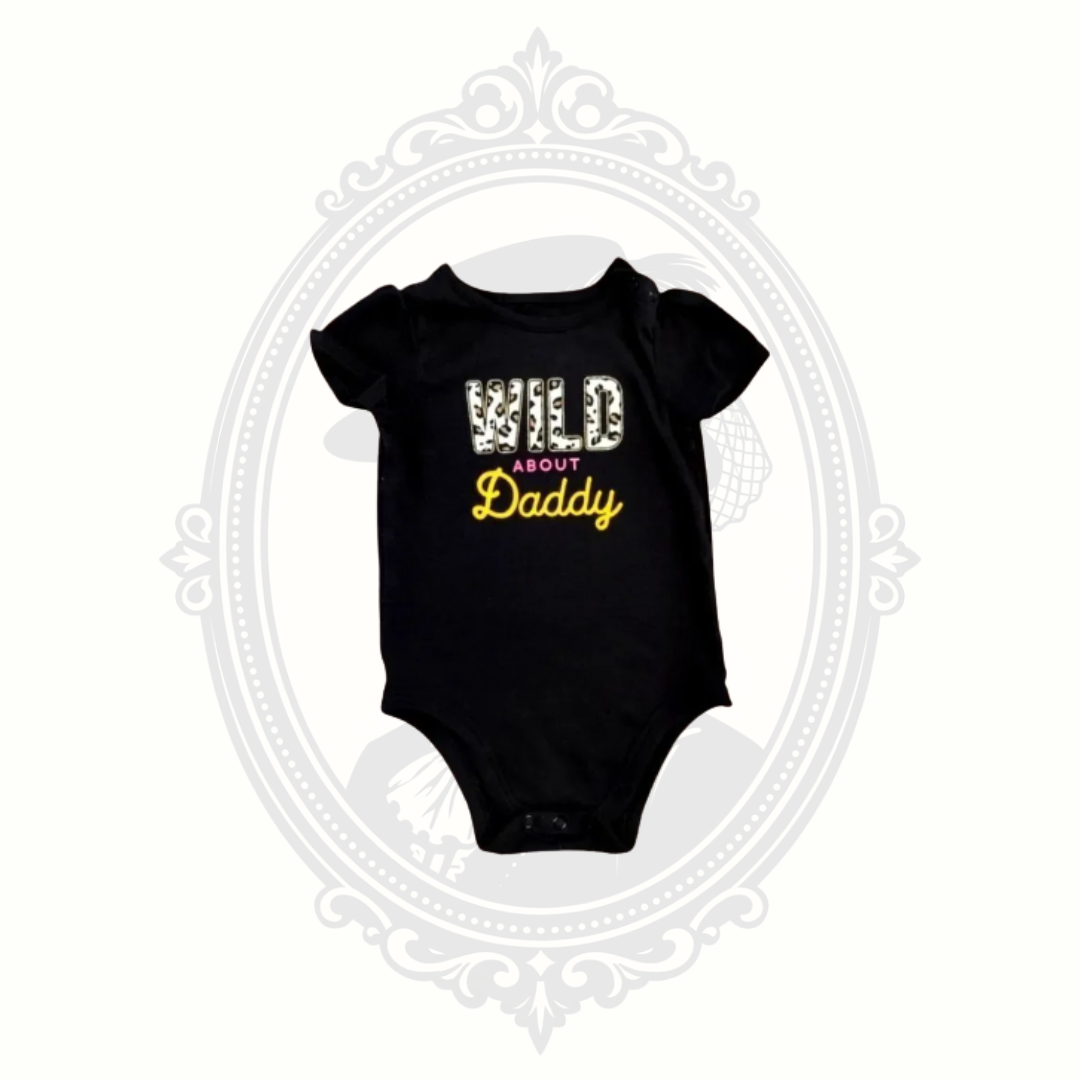 baby black onesie wild about daddy 24 months front view garanimals