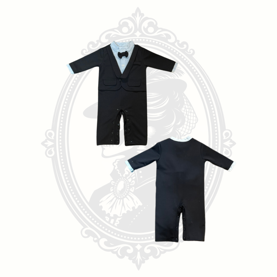 Baby Tuxedo Romper Size 70 (6–9 Months) Formal One Piece Outfit