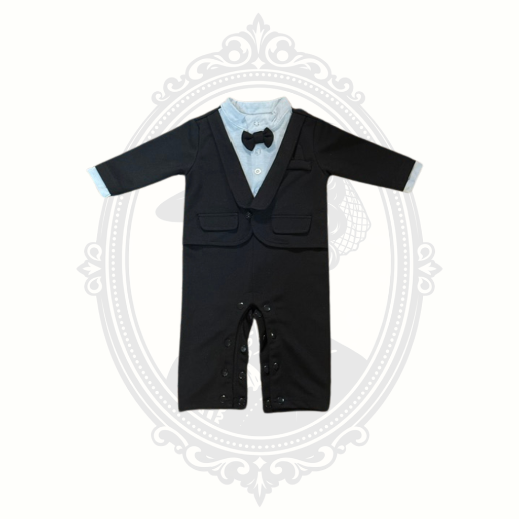 Baby Tuxedo Romper Size 70 (6–9 Months) Formal One Piece Outfit