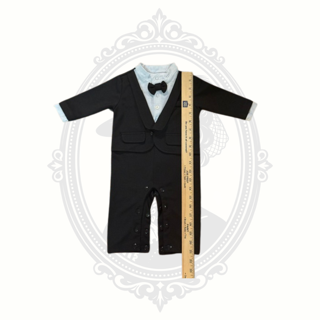 Baby Tuxedo Romper Size 70 (6–9 Months) Formal One Piece Outfit