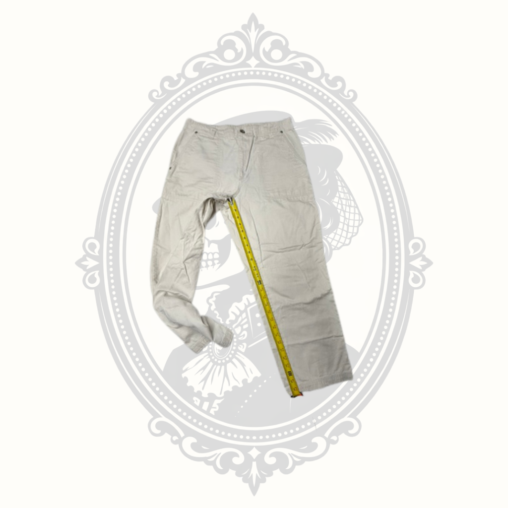 Length reference of Bill Blass straight leg pants.