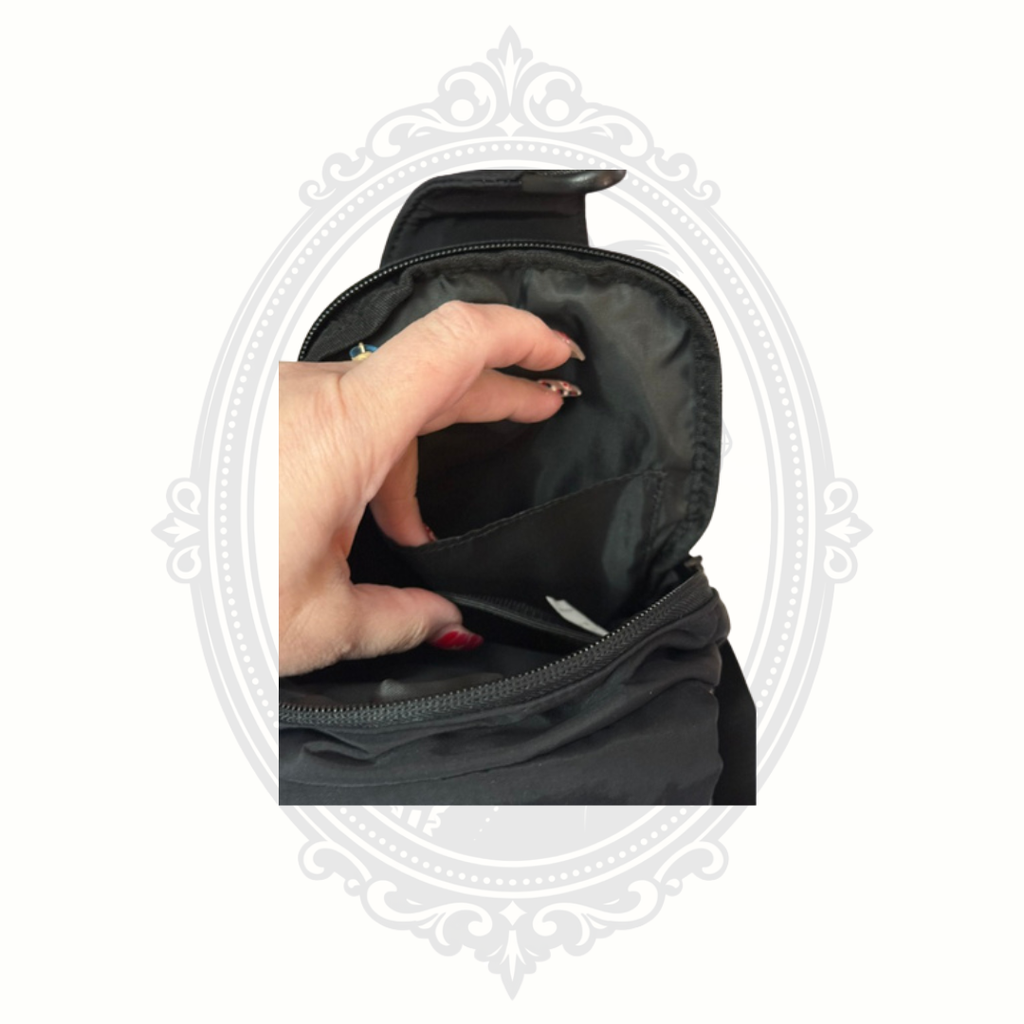 Black Nylon Sling Crossbody Travel Bag Multi-Pocket Everyday Carry