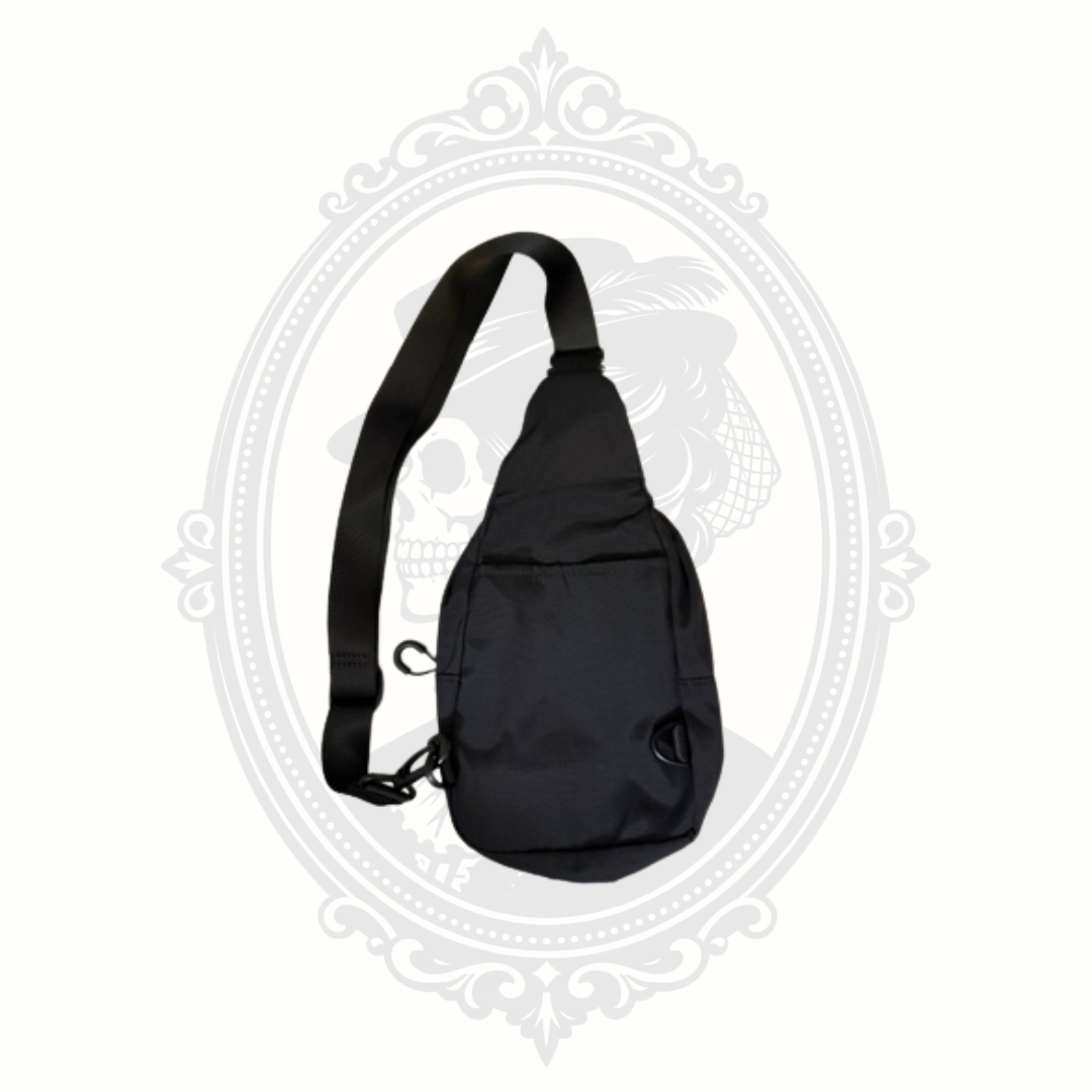 Black Nylon Sling Crossbody Travel Bag Multi-Pocket Everyday Carry