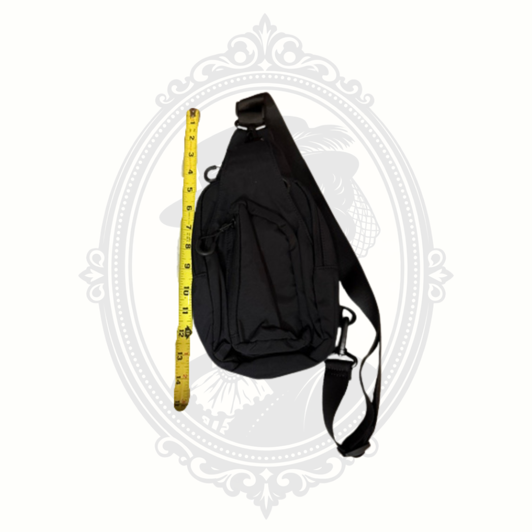 Black Nylon Sling Crossbody Travel Bag Multi-Pocket Everyday Carry