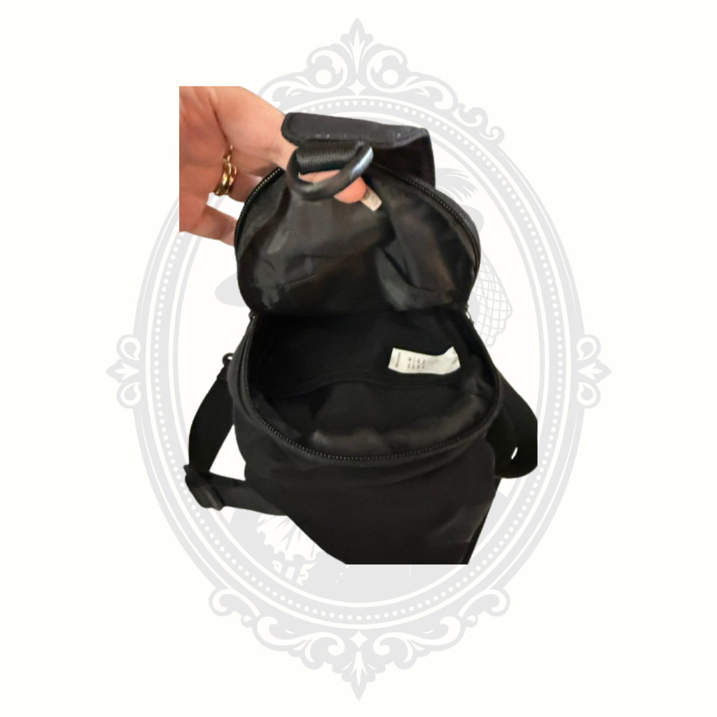 Black Nylon Sling Crossbody Travel Bag Multi-Pocket Everyday Carry