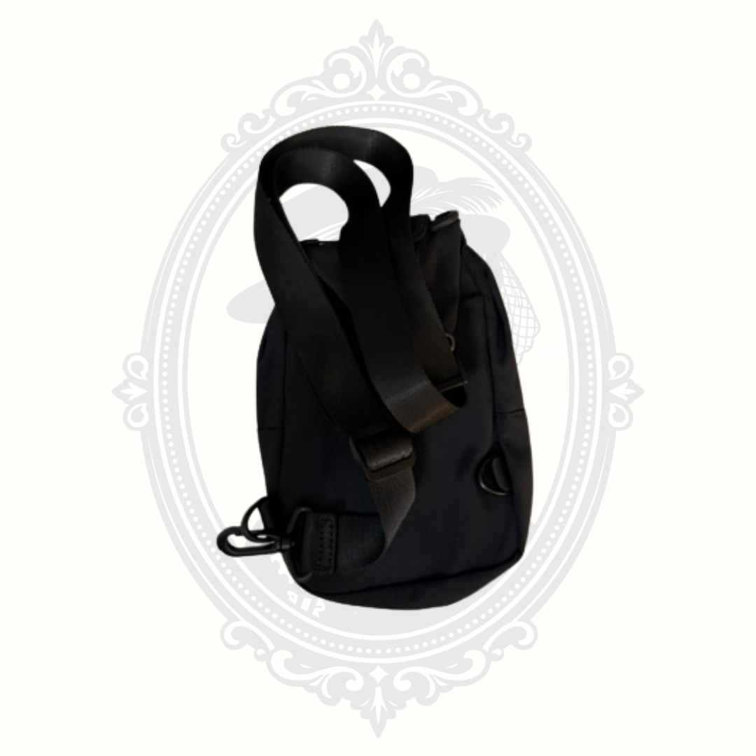 Black Nylon Sling Crossbody Travel Bag Multi-Pocket Everyday Carry