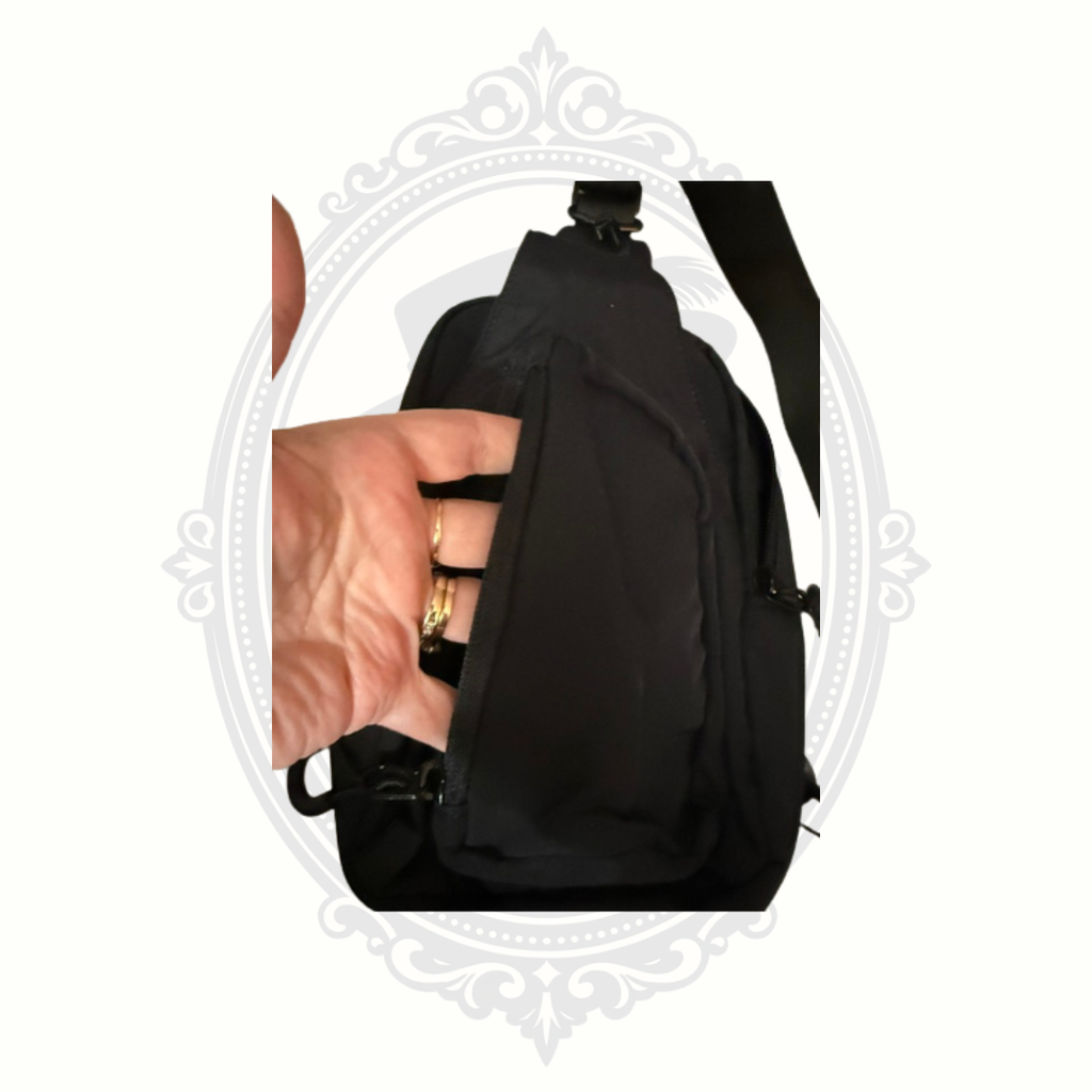Black Nylon Sling Crossbody Travel Bag Multi-Pocket Everyday Carry