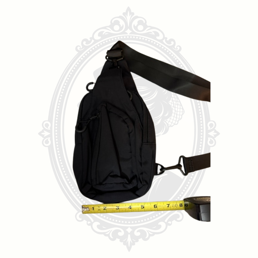 Black Nylon Sling Crossbody Travel Bag Multi-Pocket Everyday Carry