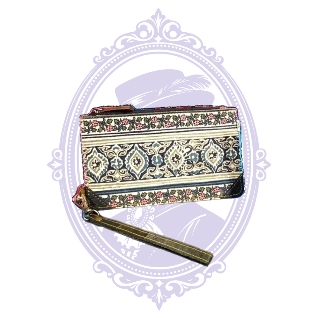 Whimsy Wallet Vaan & Co. Blue Canvas Leather Wristlet Wallet – NWT – Mrs. Bones Curio ...